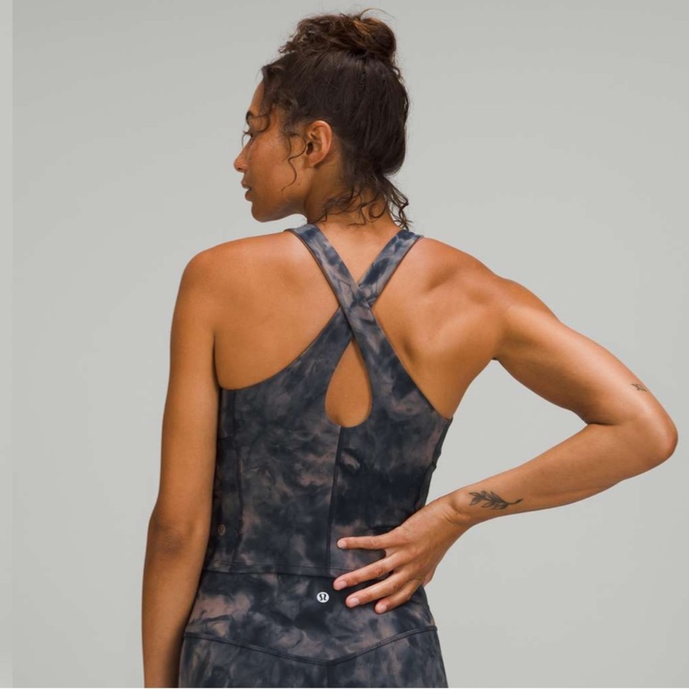 lululemon athletica Black Tie-Dye Racerback Tank Top